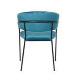 SalesFever Fluwelen stoel met turquoise rugquilt