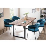 SalesFever Fluwelen stoel met turquoise rugquilt