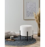 SalesFever Gestoffeerde kruk Ø35 cm koordoptiek beige