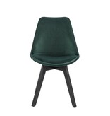 SalesFever Set van 2 eetkamerstoelen in groen fluweel