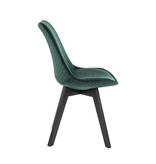 SalesFever Set van 2 eetkamerstoelen in groen fluweel