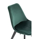 SalesFever Set van 2 eetkamerstoelen in groen fluweel