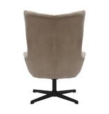 SalesFever Fauteuil en kruk corduroy look bruin