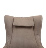 SalesFever Fauteuil en kruk corduroy look bruin