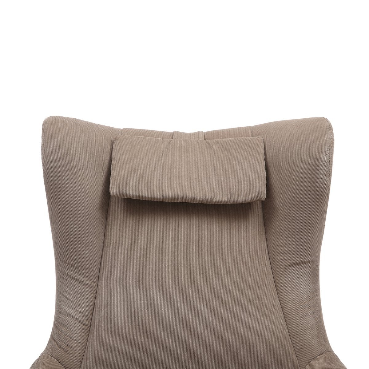 SalesFever Fauteuil en kruk corduroy look bruin