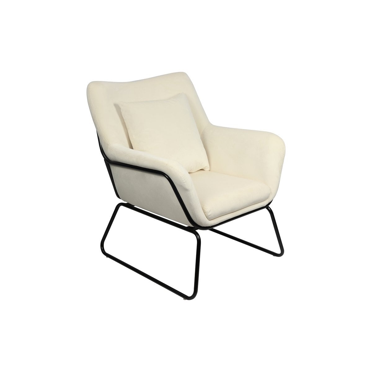 SalesFever Loungestoel bekleed met beige fluweel