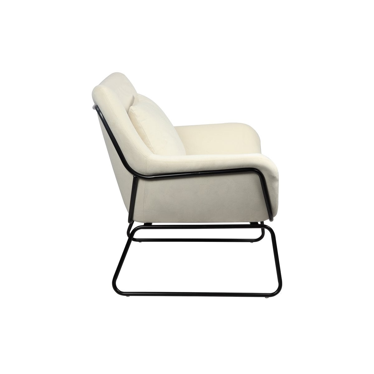 SalesFever Loungestoel bekleed met beige fluweel