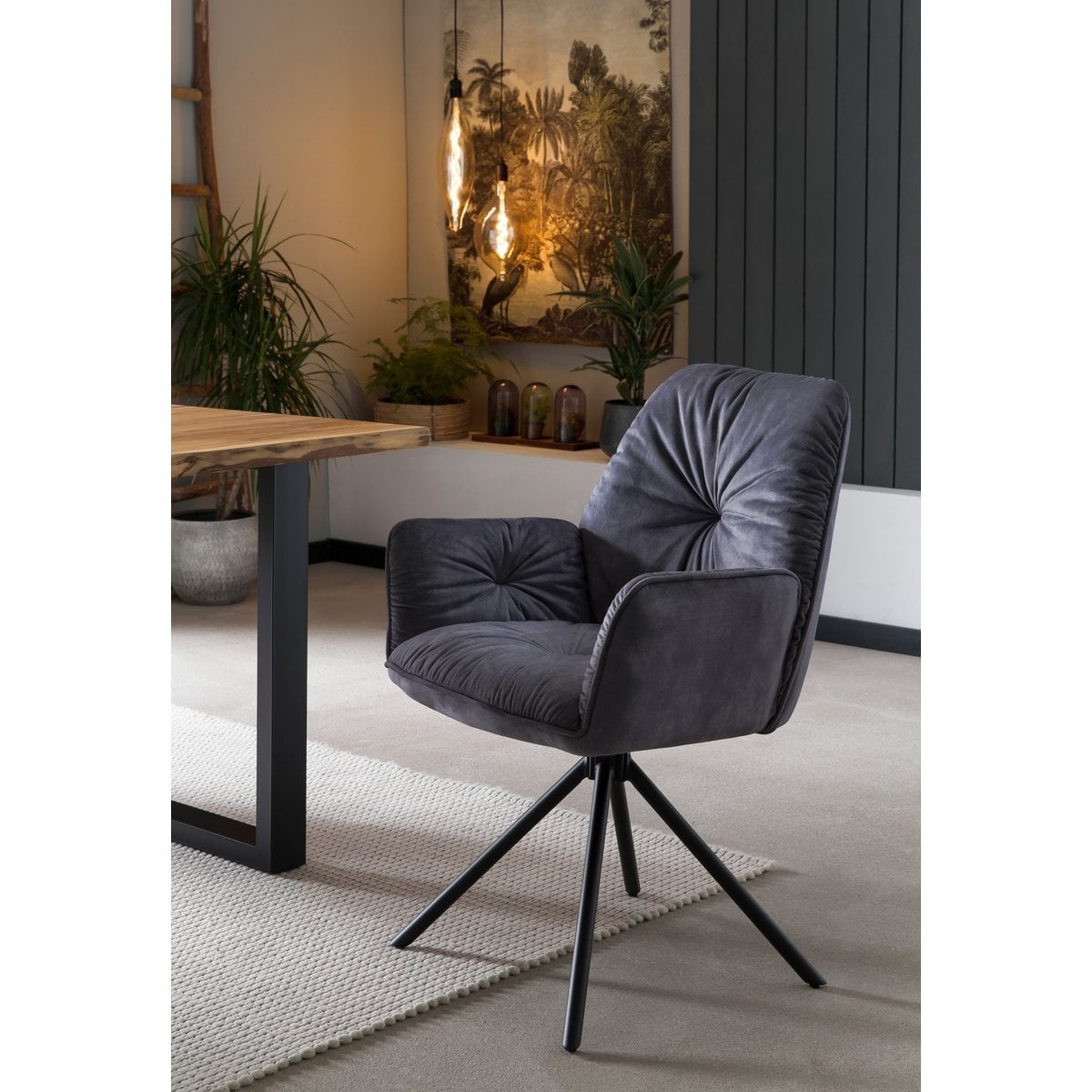 SalesFever Fauteuil met 360° draaifunctie, zwart