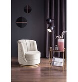 SalesFever Beige fluwelen draaifauteuil