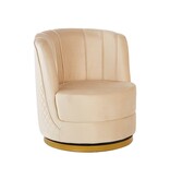 SalesFever Beige fluwelen draaifauteuil
