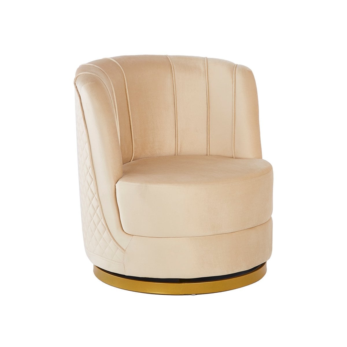 SalesFever Beige fluwelen draaifauteuil