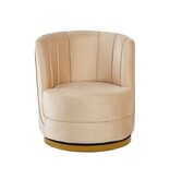 SalesFever Beige fluwelen draaifauteuil