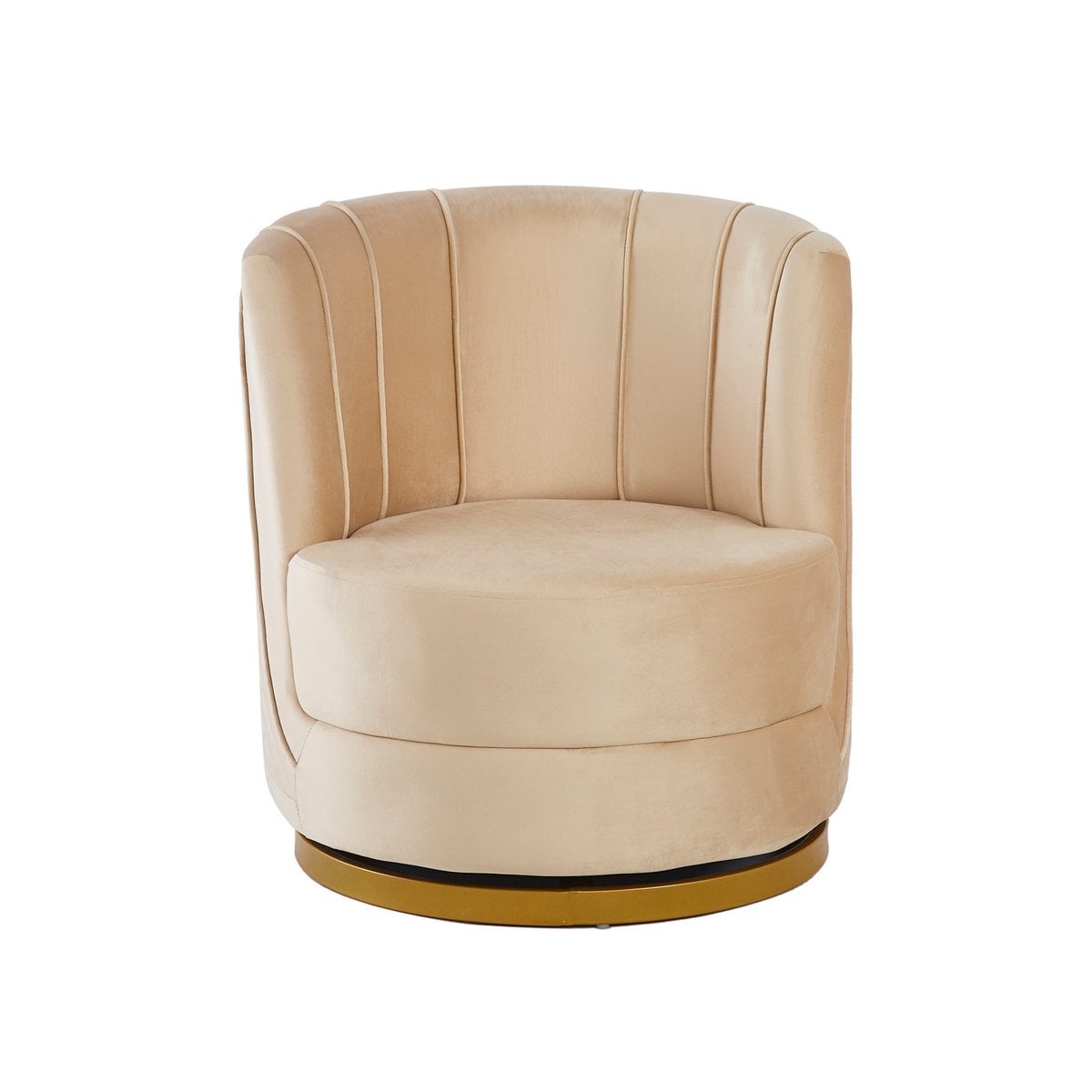 SalesFever Beige fluwelen draaifauteuil