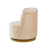 SalesFever Beige fluwelen draaifauteuil