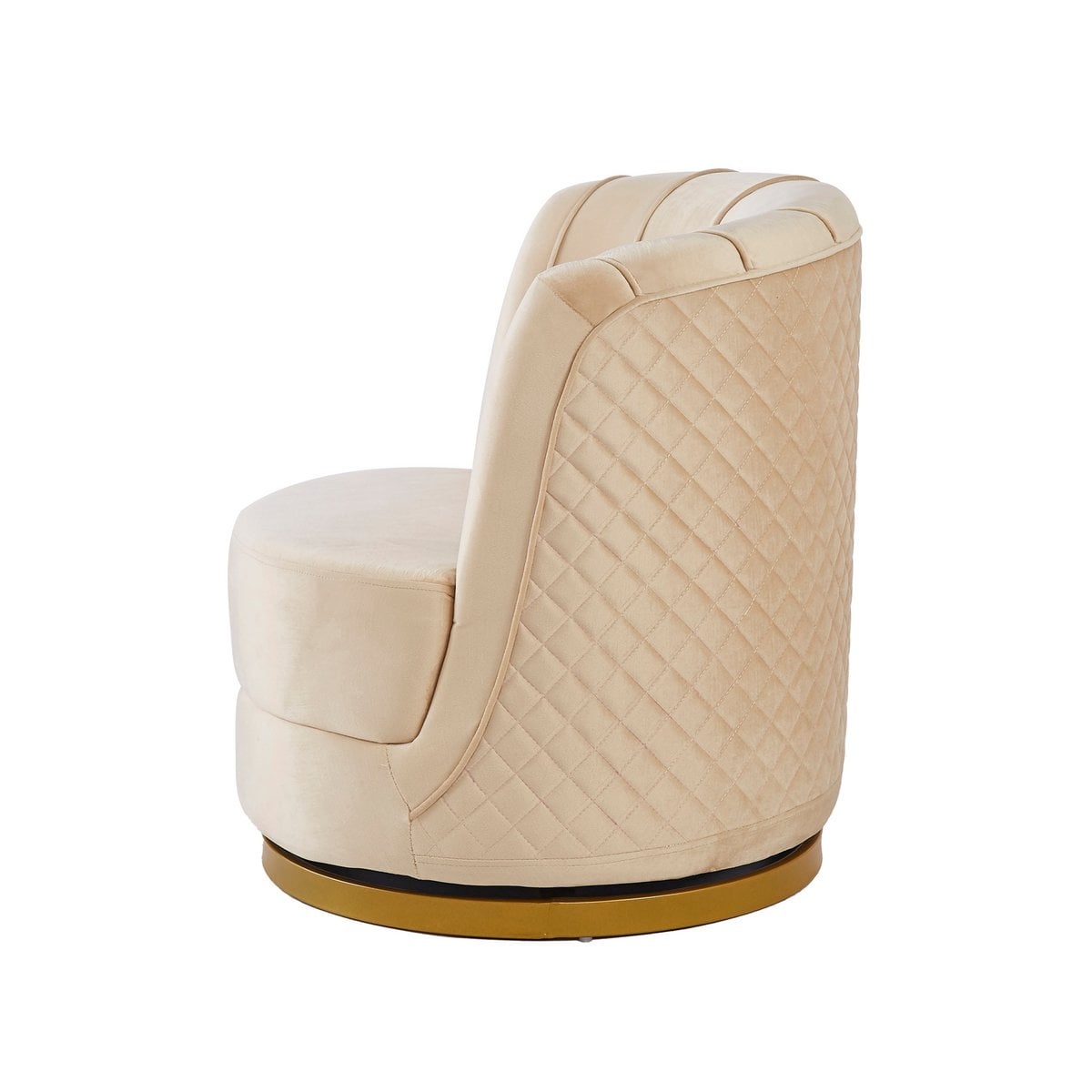 SalesFever Beige fluwelen draaifauteuil