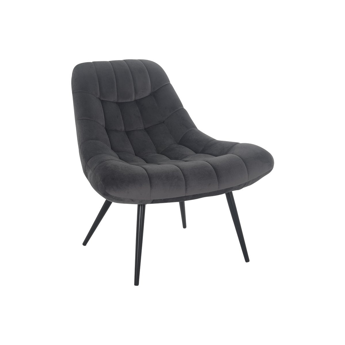 SalesFever Fauteuil XXL fluweel grijs metaal zwart