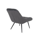 SalesFever Fauteuil XXL fluweel grijs metaal zwart