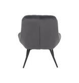 SalesFever Fauteuil XXL fluweel grijs metaal zwart