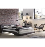 SalesFever Fauteuil XXL fluweel grijs metaal zwart