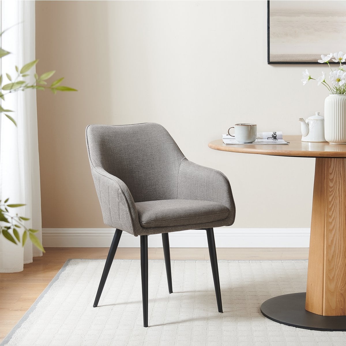 SalesFever Eetkamerstoel structuurstof taupe