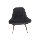 SalesFever Fauteuil XXL fluweel grijs metaal houtlook