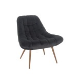 SalesFever Fauteuil XXL fluweel grijs metaal houtlook