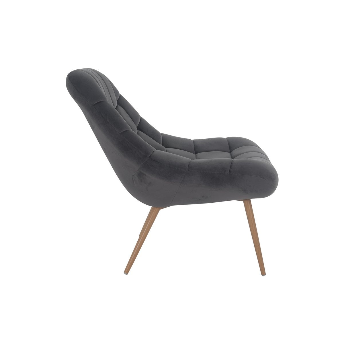 SalesFever Fauteuil XXL fluweel grijs metaal houtlook