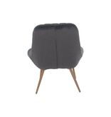 SalesFever Fauteuil XXL fluweel grijs metaal houtlook