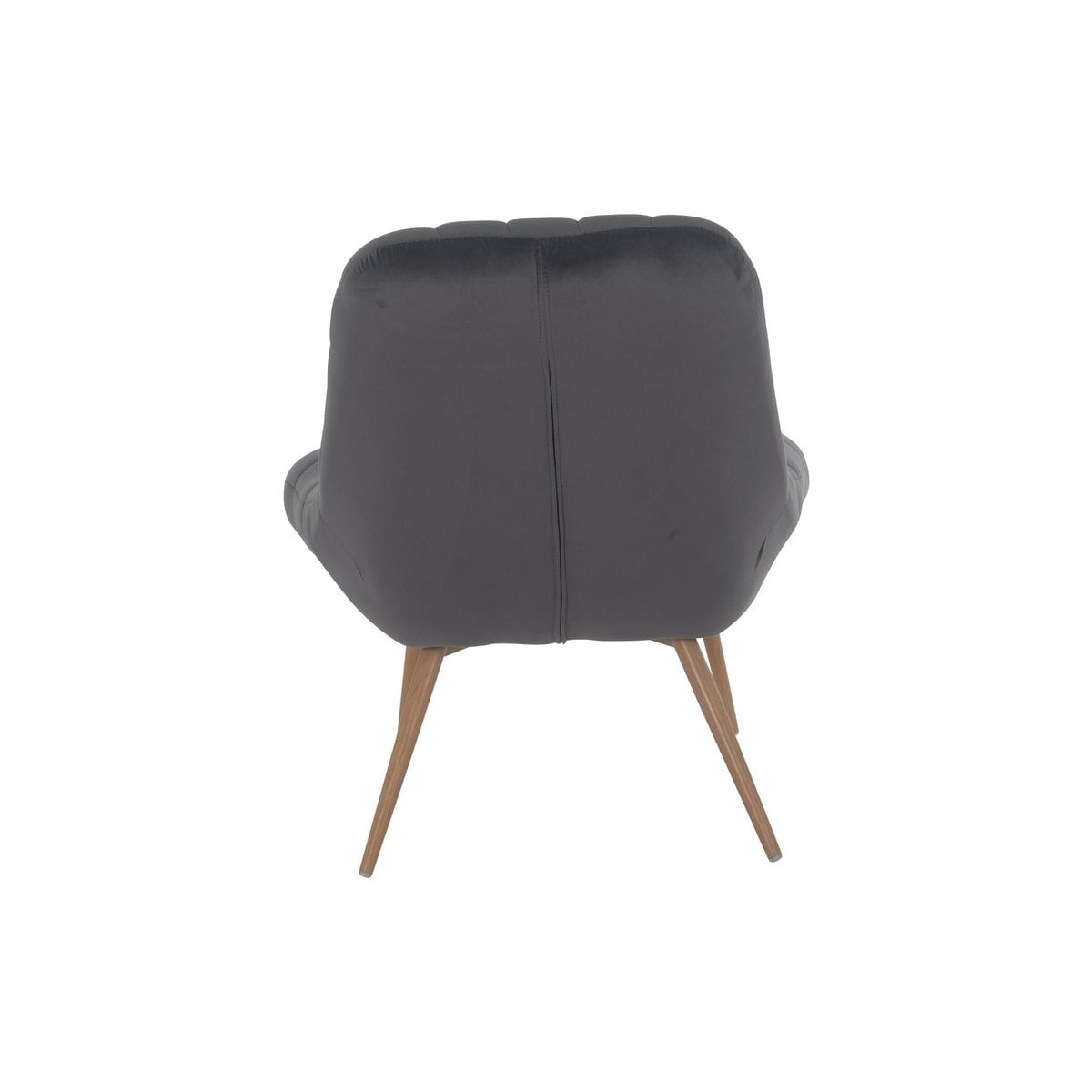 SalesFever Fauteuil XXL fluweel grijs metaal houtlook
