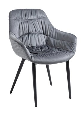 SalesFever Fauteuil met honingraatstiksel in grijs fluweel