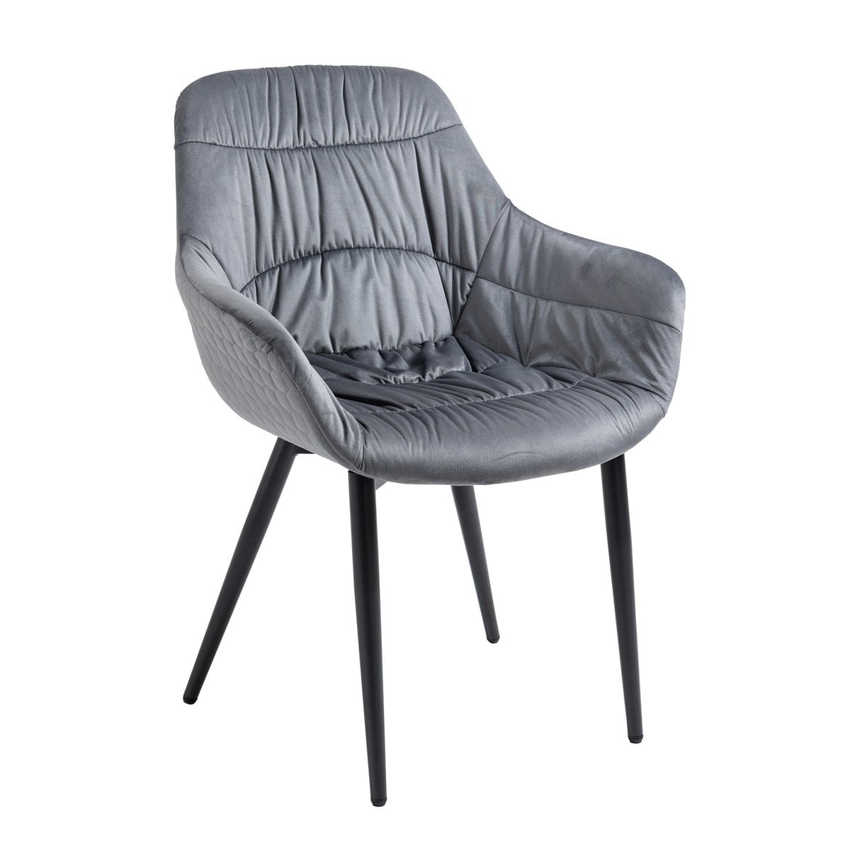 SalesFever Fauteuil met honingraatstiksel in grijs fluweel