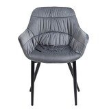 SalesFever Fauteuil met honingraatstiksel in grijs fluweel