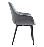 SalesFever Fauteuil met honingraatstiksel in grijs fluweel