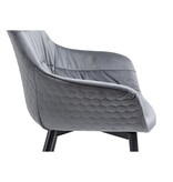 SalesFever Fauteuil met honingraatstiksel in grijs fluweel