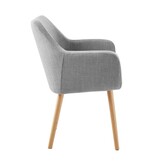 SalesFever Structuurstof fauteuil lichtgrijs