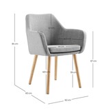 SalesFever Structuurstof fauteuil lichtgrijs