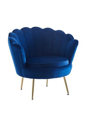 SalesFever Kuipfauteuil gemaakt van donkerblauw fluweel