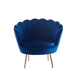SalesFever Kuipfauteuil gemaakt van donkerblauw fluweel