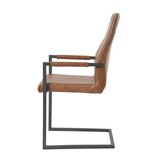 SalesFever Eetkamerstoel, set van 2, lichtbruin, imitatieleer look