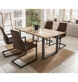 SalesFever Eetkamerstoel, set van 2, lichtbruin, imitatieleer look