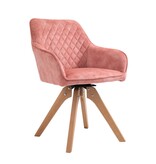 SalesFever Fauteuil vintage fluweel velours, roze