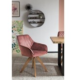 SalesFever Fauteuil vintage fluweel velours, roze