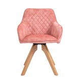SalesFever Fauteuil vintage fluweel velours, roze