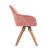 SalesFever Fauteuil vintage fluweel velours, roze