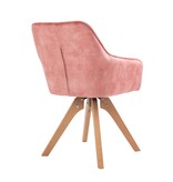 SalesFever Fauteuil vintage fluweel velours, roze