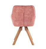SalesFever Fauteuil vintage fluweel velours, roze