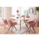 SalesFever Fauteuil vintage fluweel velours, roze