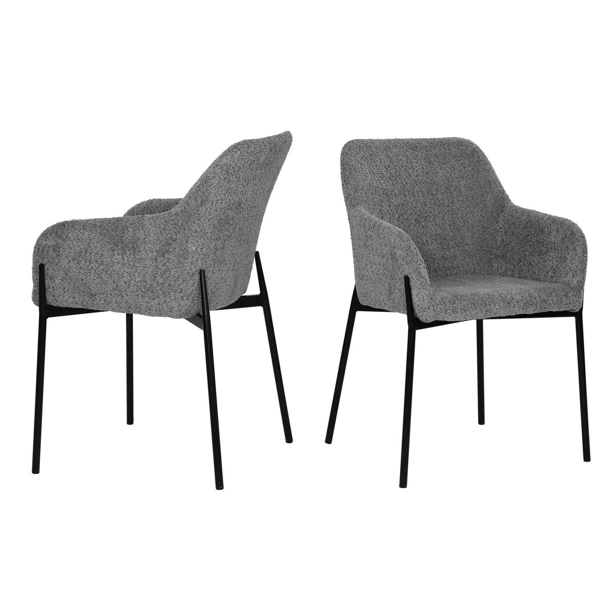 KantoormeubelenPlus Set van 2 fauteuils met bouclé hoes