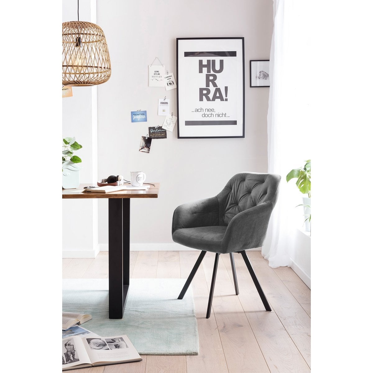 SalesFever Fauteuil met 360° draaifunctie Grijs