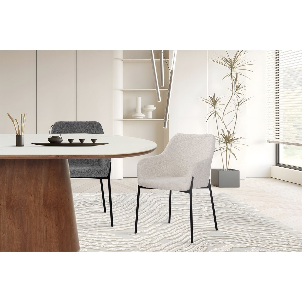 KantoormeubelenPlus Set van 2 fauteuils met bouclé hoes